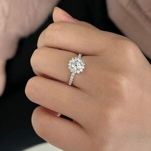 CERTIFIED 18k White Gold 1.64ct. Diamond Ring Engagement Moissanite 925 Wedding
